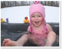 Girl relaxing in Sun Ray Spas Hot Tub